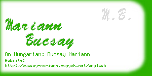mariann bucsay business card